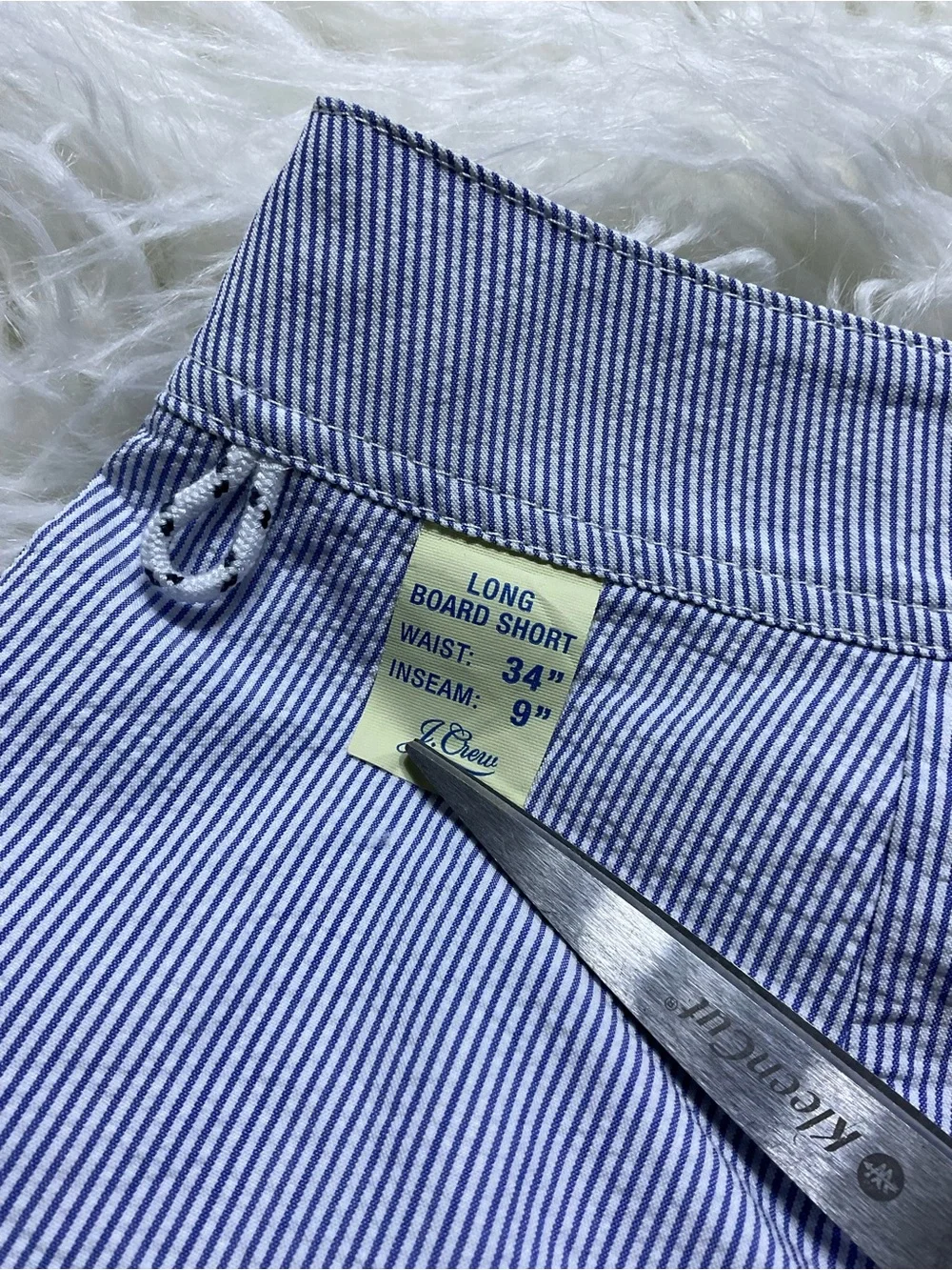 J Crew Seersucker Stripe Swim Trunks Board
